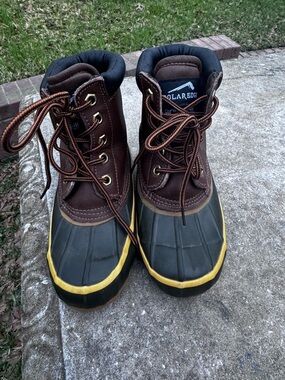Polar Edge Kids' Brown and Black Waterproof Duck Boots